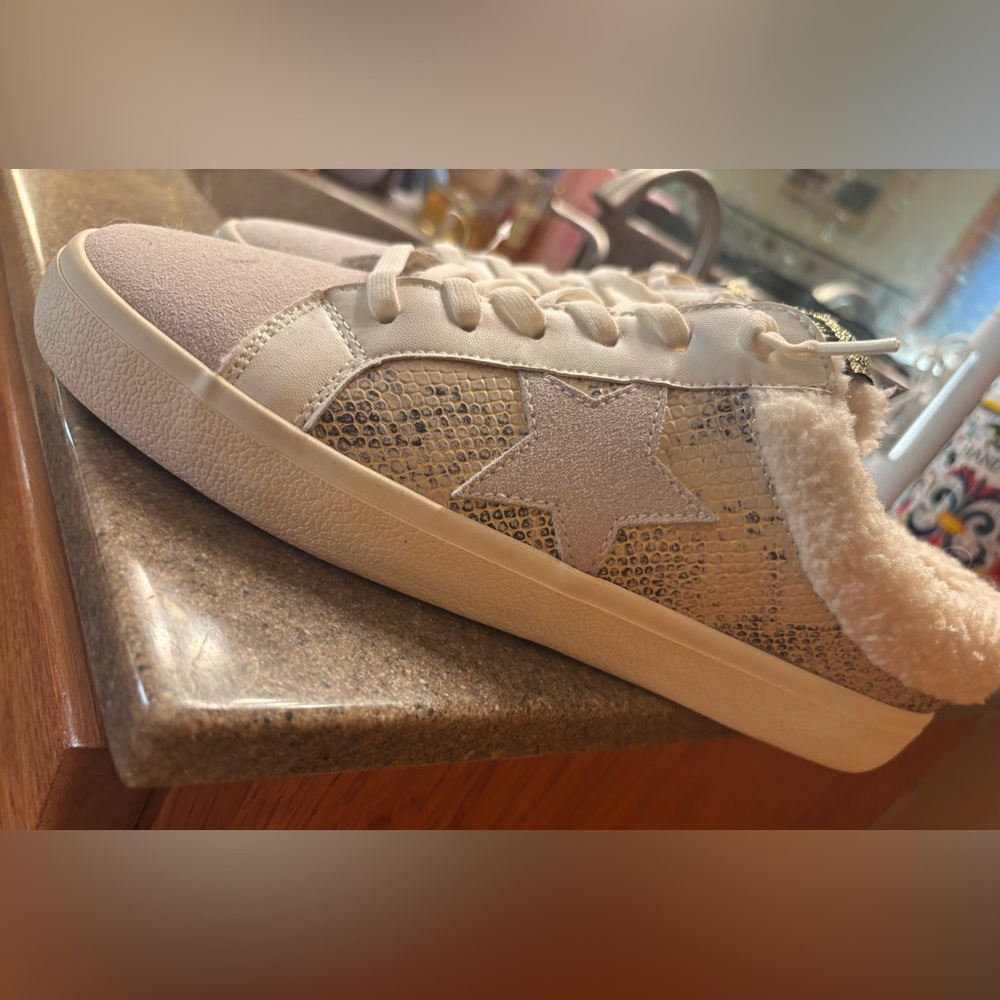 Vintage Havana Mix Gold Snake slip on sneakers